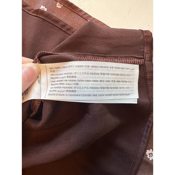 ABERCROMBIE & FITCH Medium Brown‎ Floral Sleeveless SATIN SLIP MIDI DRESS - Picture 3 of 4